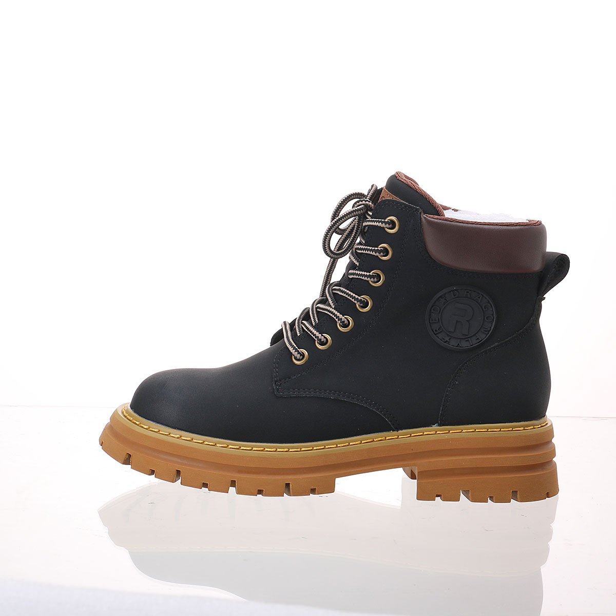 【红蜻蜓】女式马丁靴牛皮加厚棉鞋WCC423511