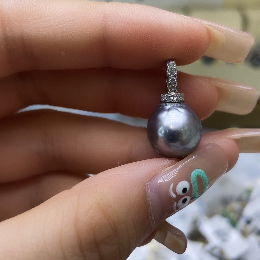 海水珍珠银S925镶嵌颈饰