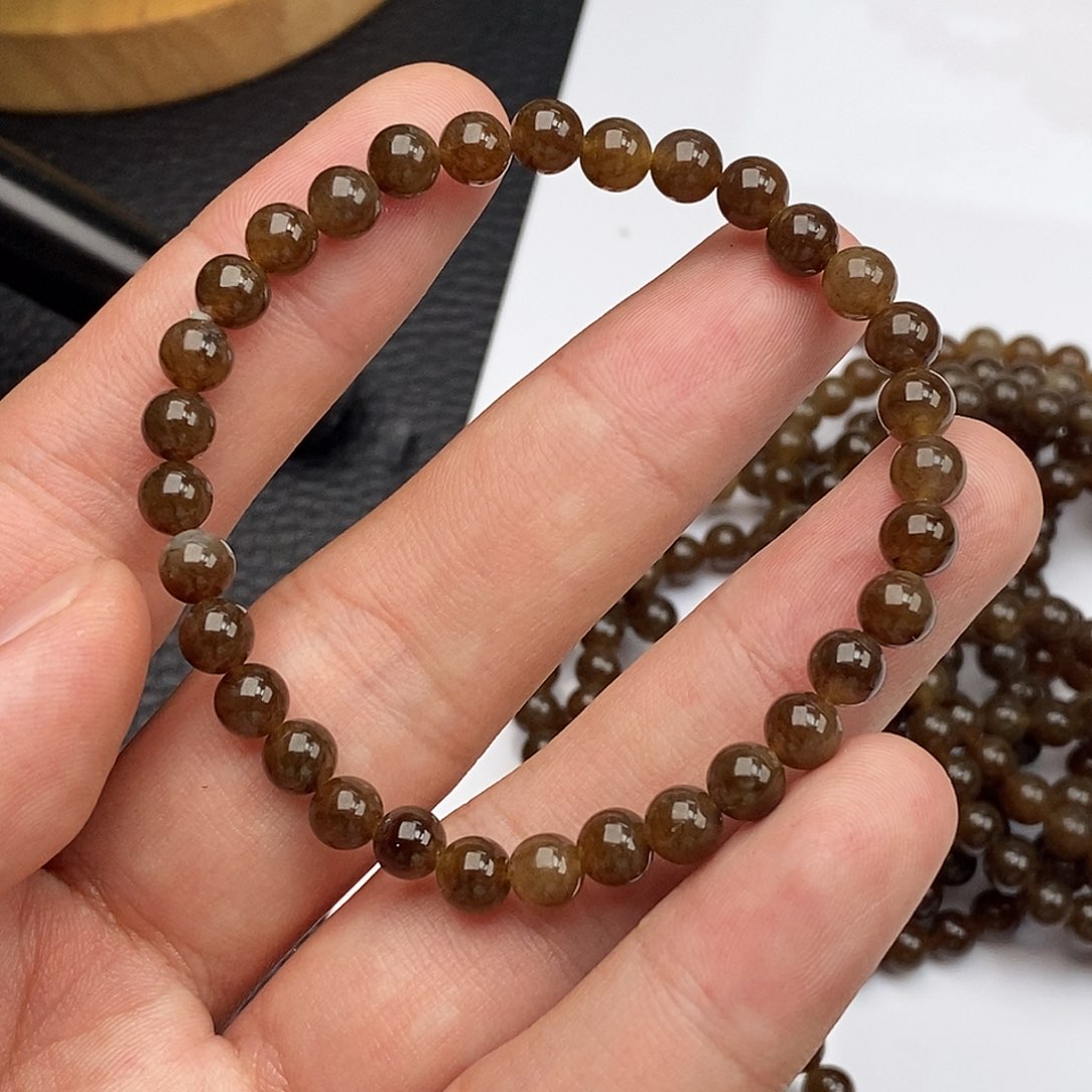 未镶嵌手链和田玉（糖玉）和田玉红糖卡6m手串多样性发其一