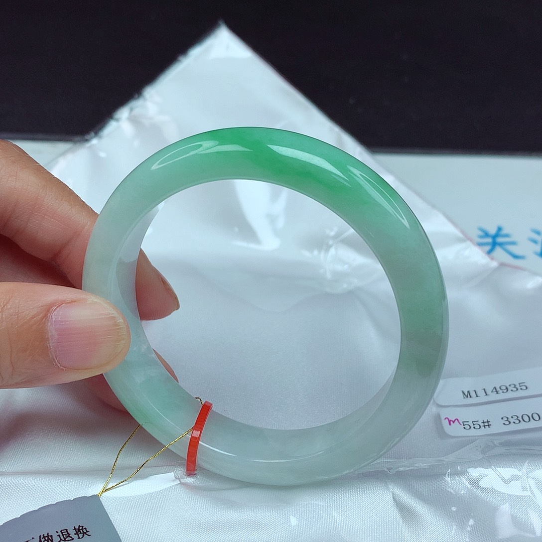 翡翠未镶嵌手镯55圈4935