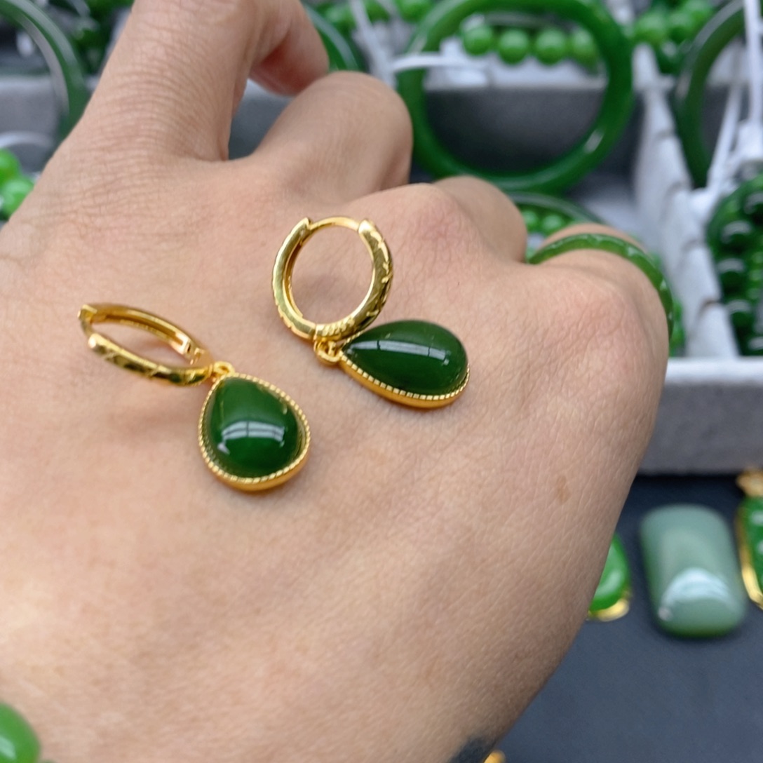 和田玉（碧玉）颈饰银S925镶嵌