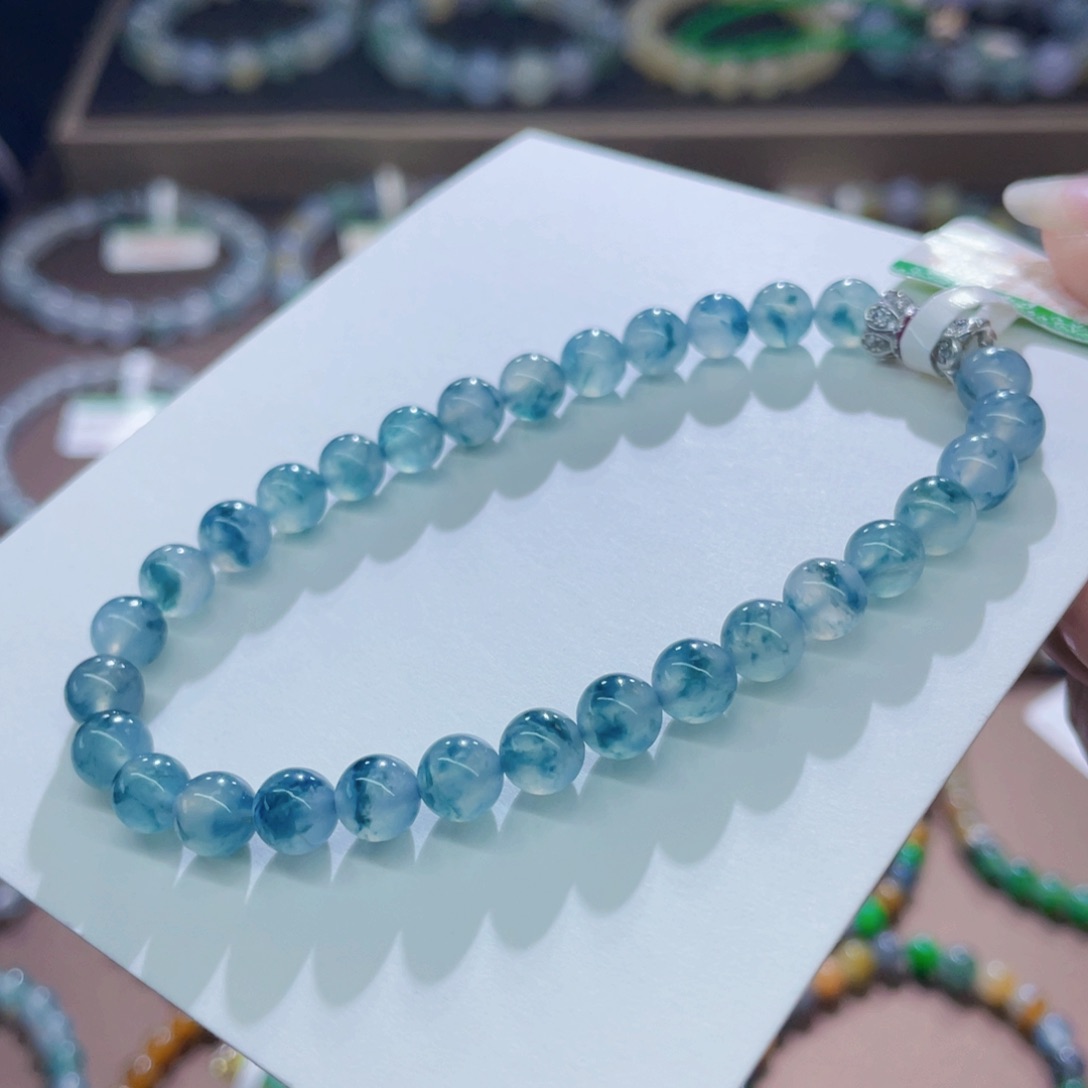 未镶嵌手链翡翠蓝精灵卡6