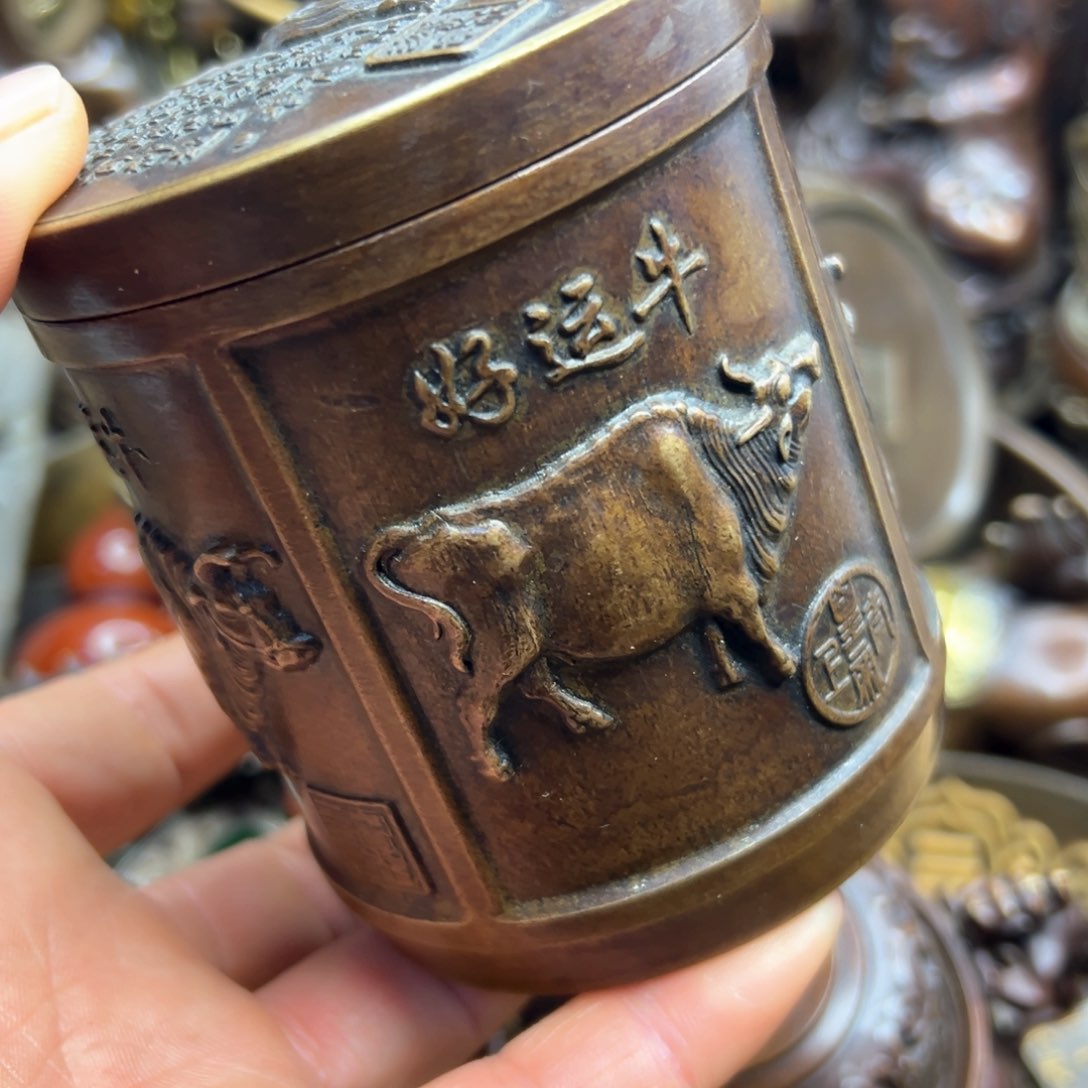 铜摆件欢迎欢迎你