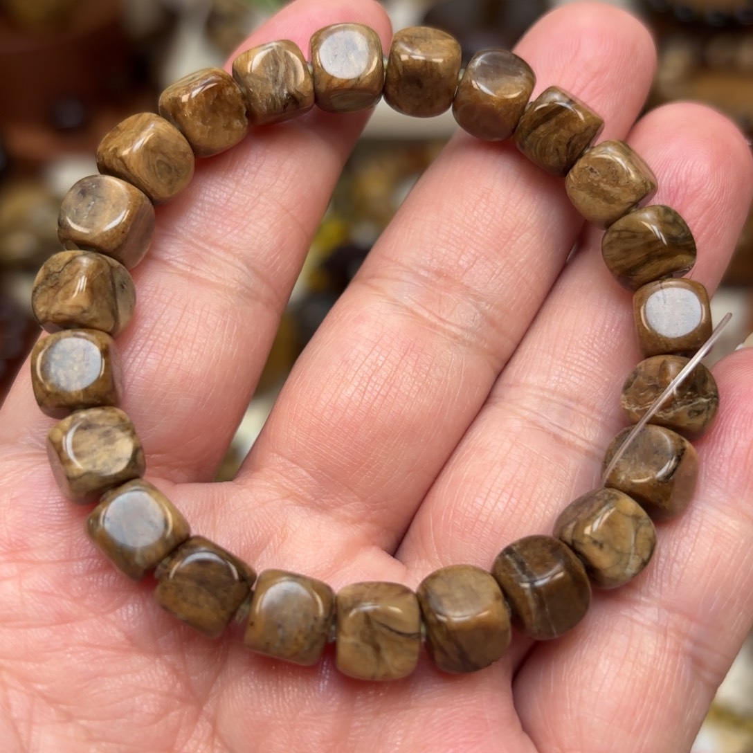 琥珀未镶嵌手链方糖根珀妖花卡8