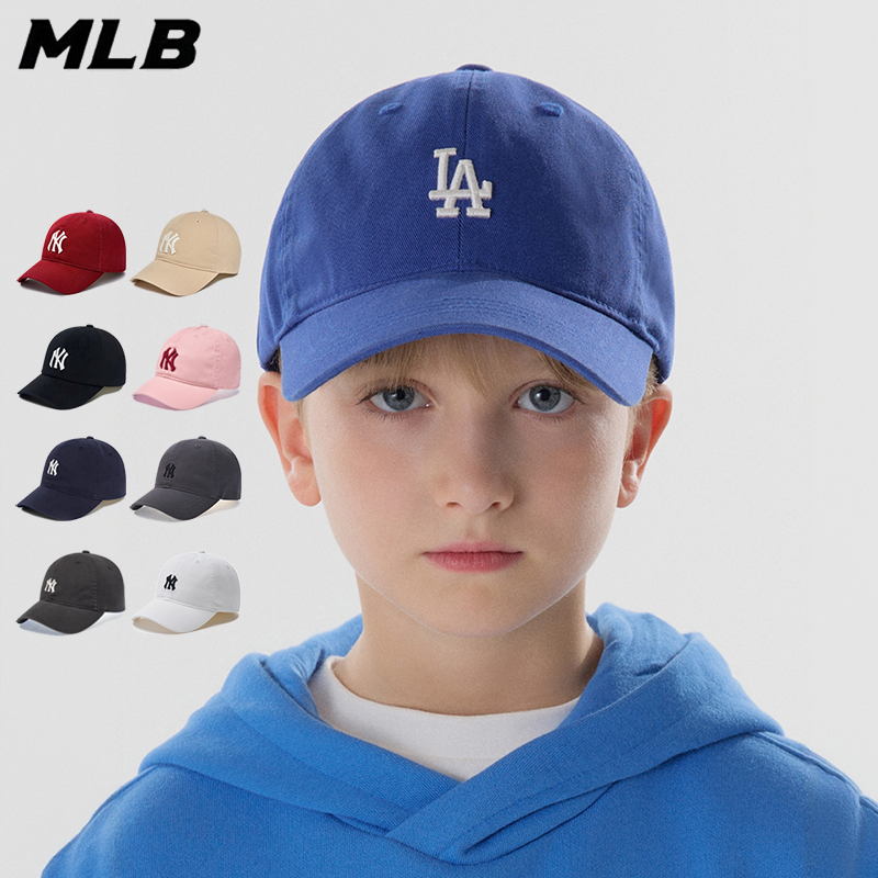 韩国正品MLB儿童帽子宝宝软顶棒球帽男女童潮小孩鸭舌帽亲子童帽