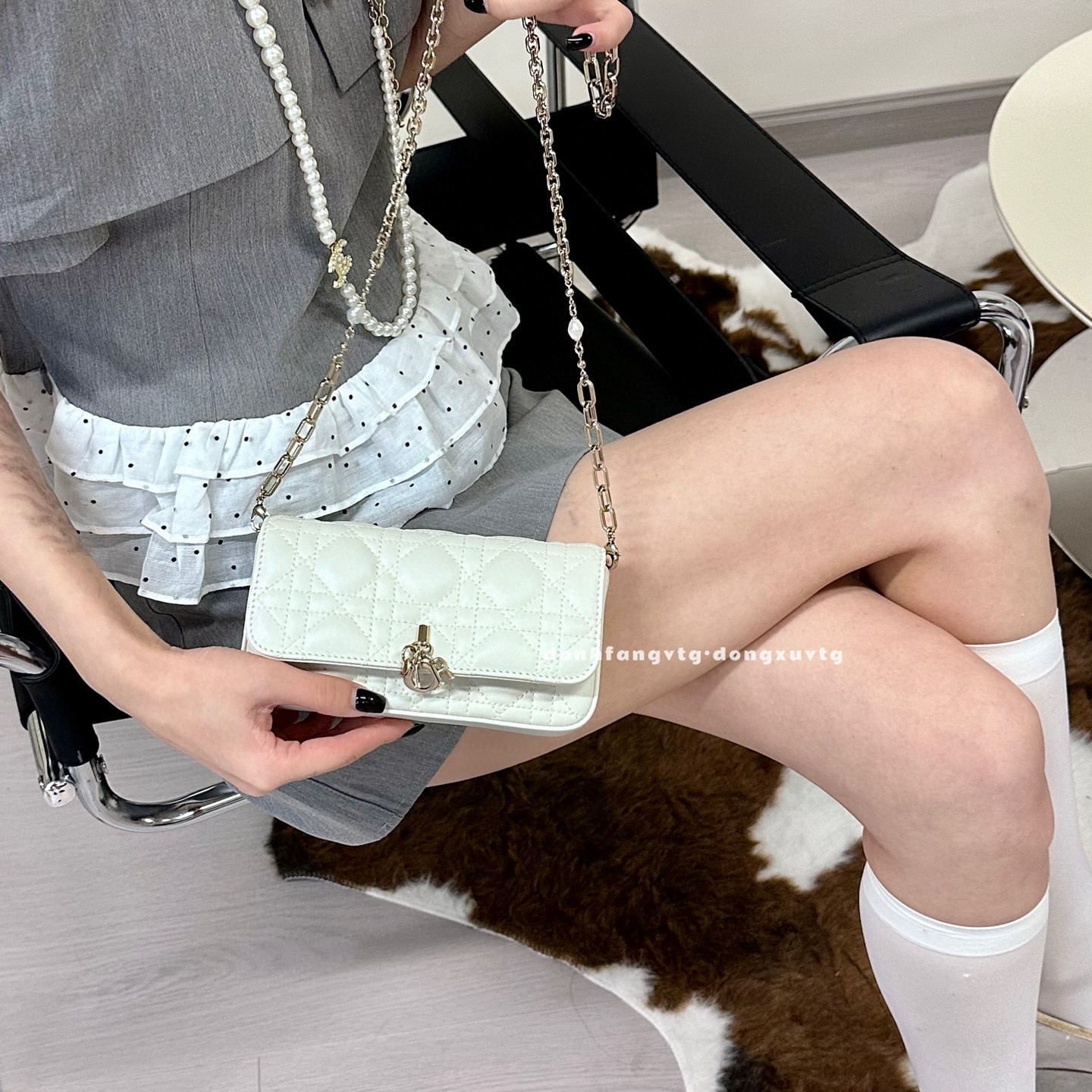95新 DIOR/迪奥 dior 白金lady斜挎包