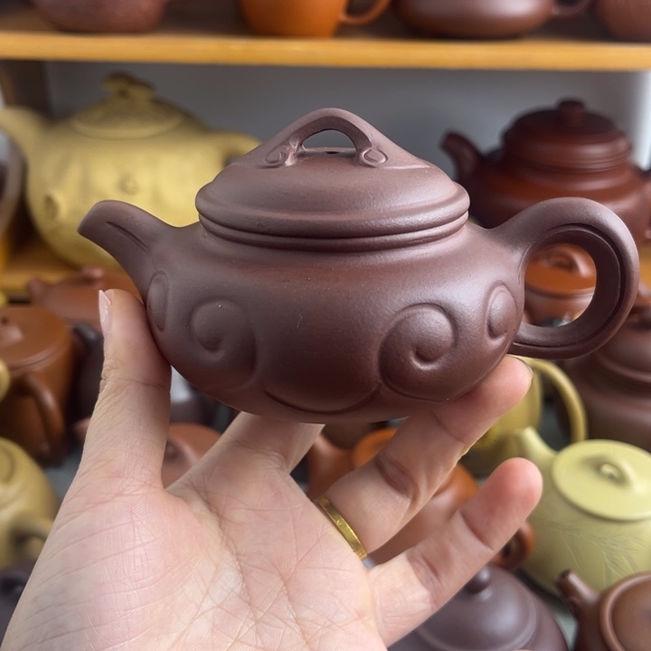 茶壶紫砂160cc紫泥半手