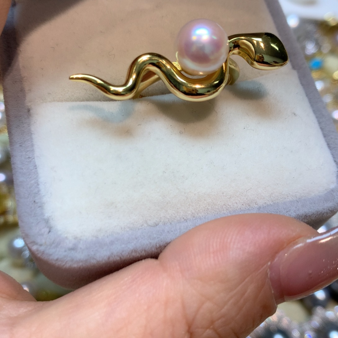 海水珍珠戒指银S925镶嵌