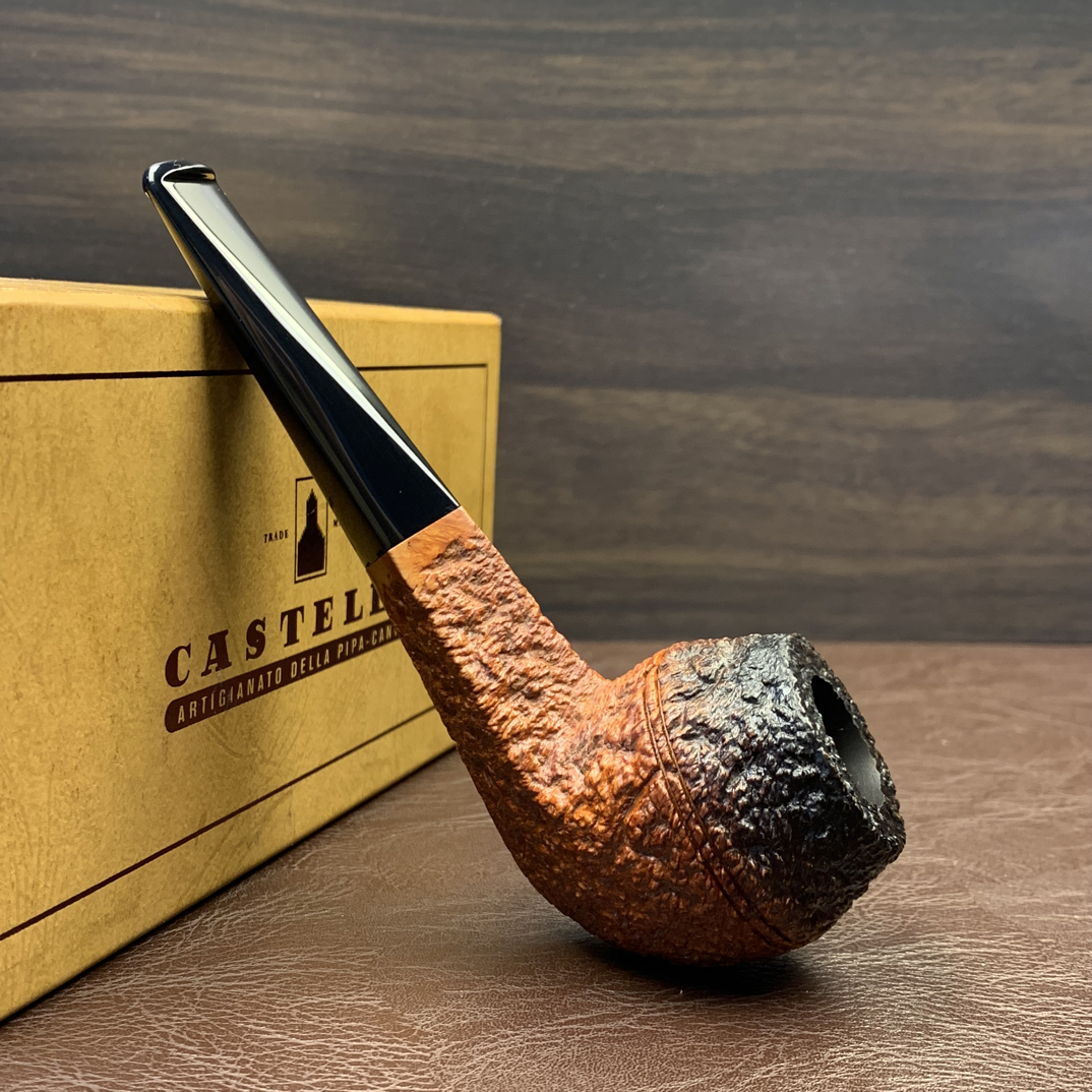 意大利卡斯特罗海岩kkkk牛头器型石楠木烟斗内径19斗深43.7长143
