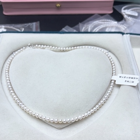 淡水珍珠珍珠项链银S925镶嵌3