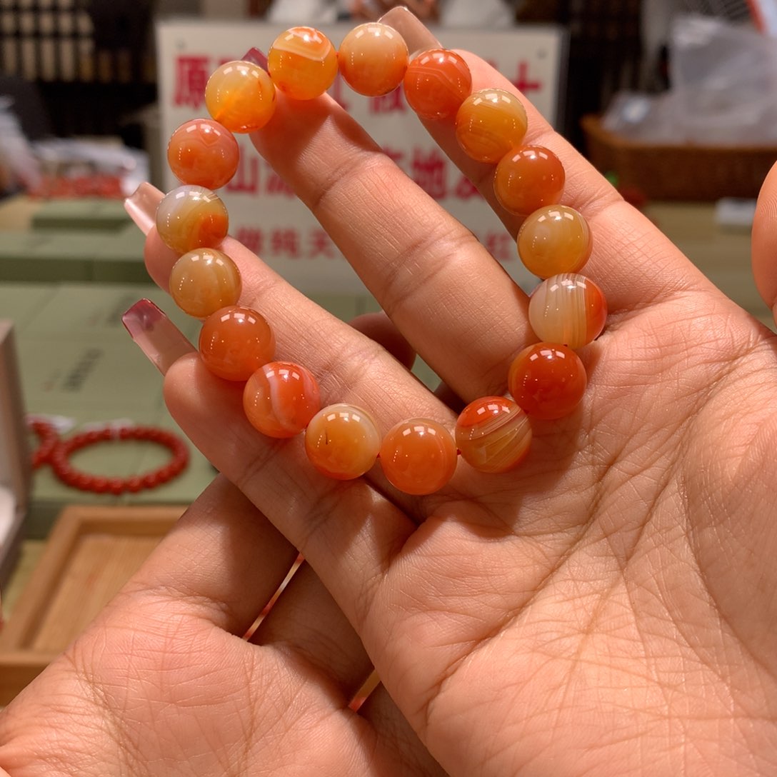 南红玛瑙11+鸡油黄单圈未镶嵌原**味