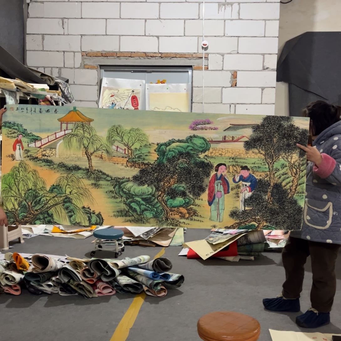 国画书法艺术作品多次绘画