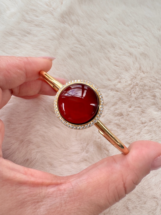 血珀925银镶嵌琥珀蜜蜡手镯