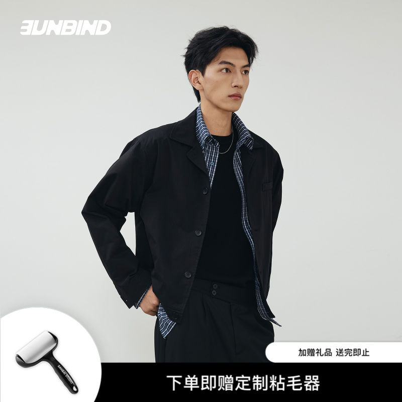 3UNBIND一衣三穿 男士假两件解构外套 斜插口袋 宽松潮流款 