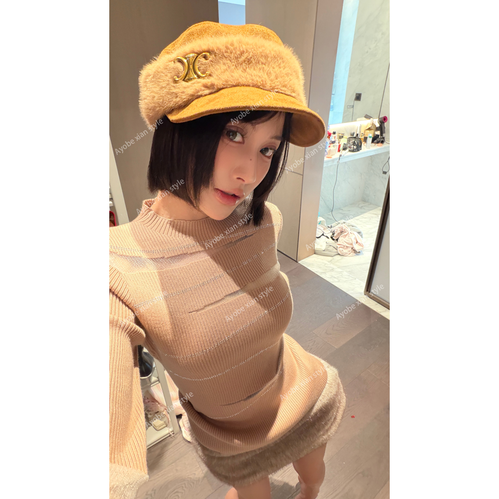 【AYOBE】小贤 12月20日10:00新品  ins风独特气质性感针织修身上衣