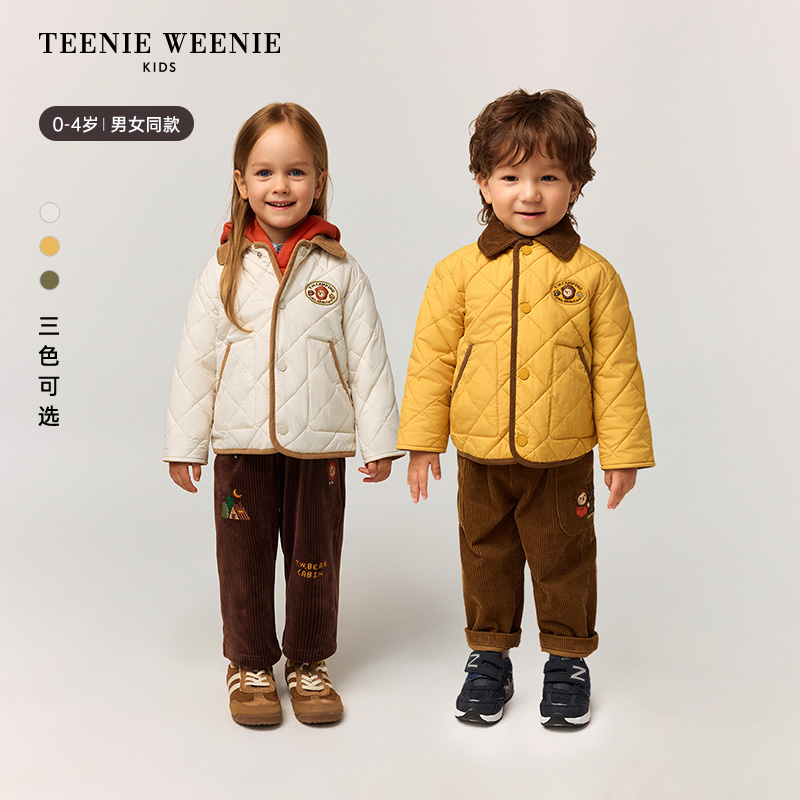 TeenieWeenieBaby小熊童装25年秋冬刺绣翻领棉服外套T0JP258971H