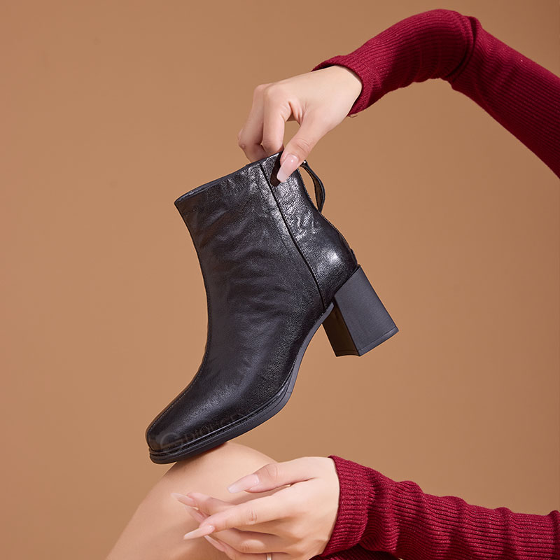羊皮瘦瘦靴女款短靴子女款真皮2025爆款网红春秋单靴气质洋气百搭