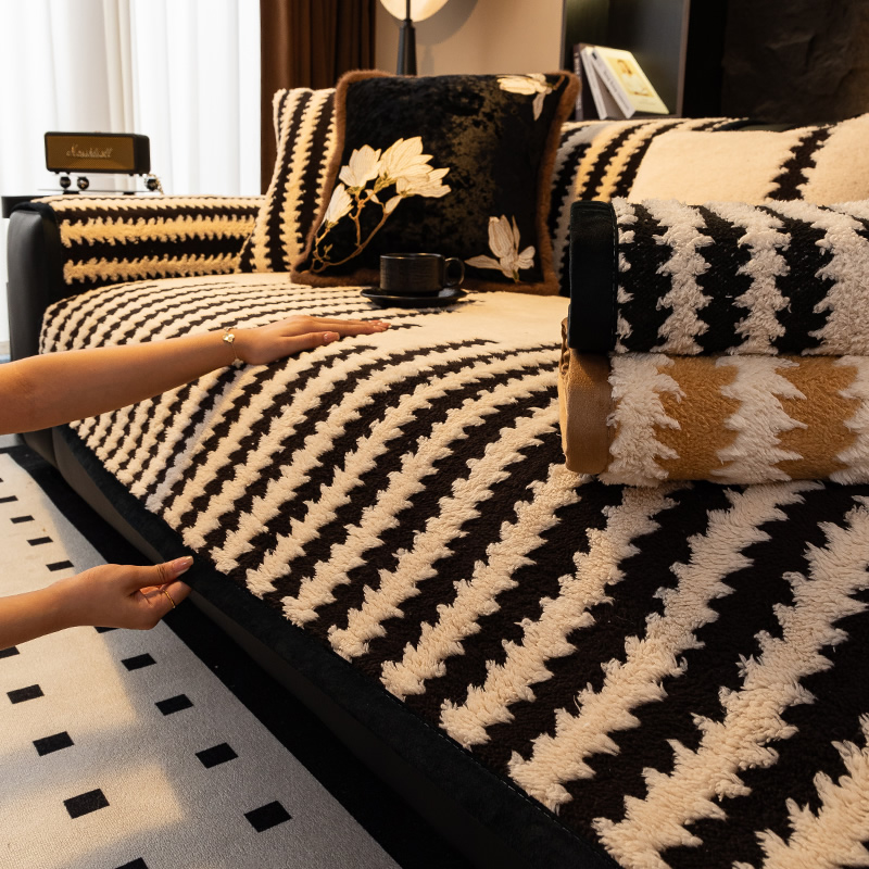 贝栖冬季舒棉绒加厚沙发垫2024新款秋冬简约坐垫固定防滑沙发套罩