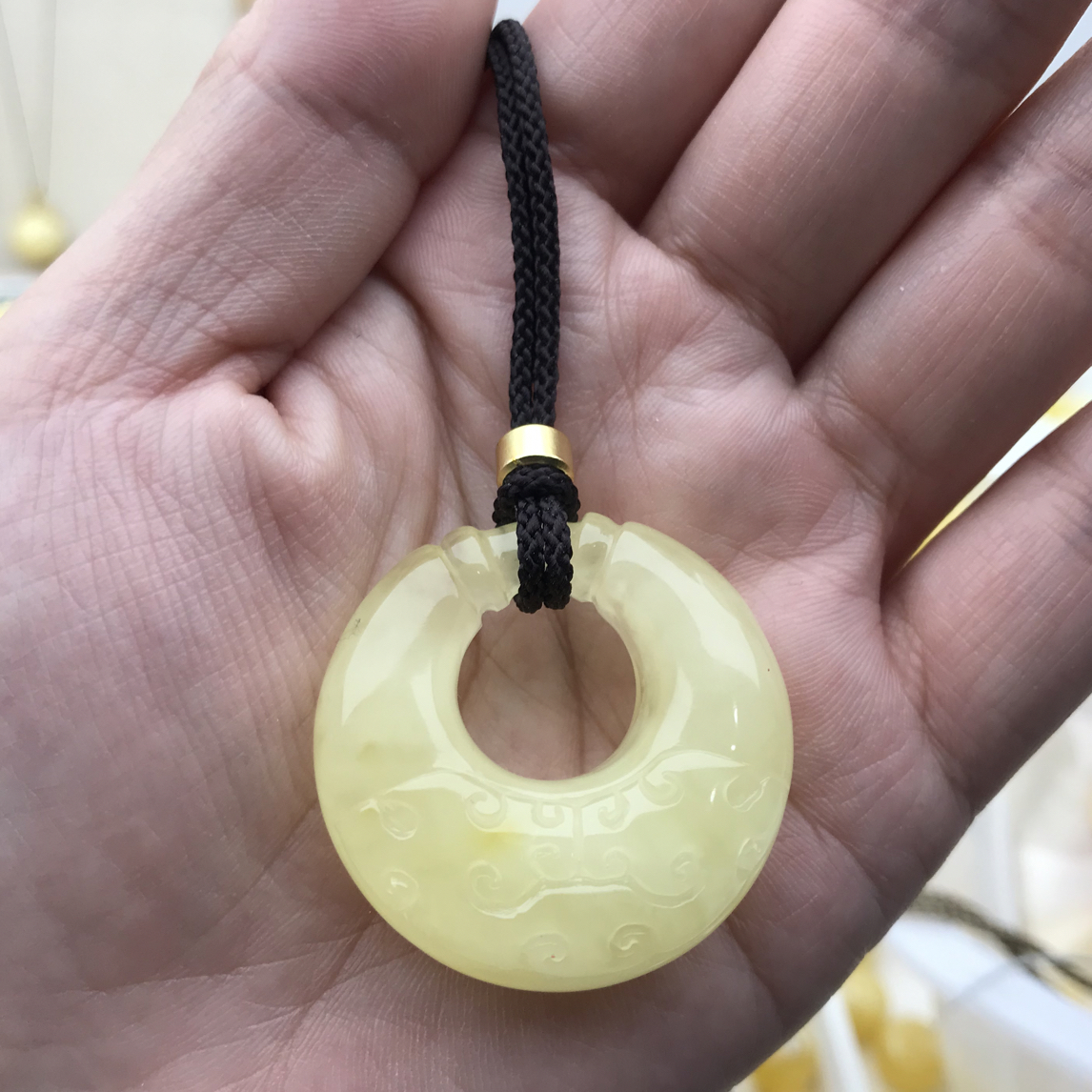 天然蜜蜡平安扣吊坠