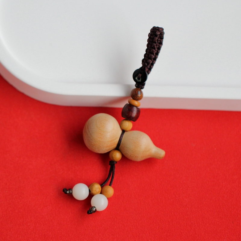  桃木葫芦钥匙扣 铜钱 挂饰挂件配饰 手工编织手工编制 饰品 