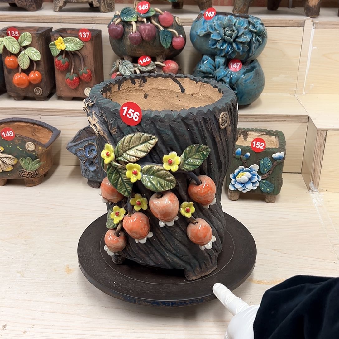 紫砂花盆156微瑕号内囗16外高24