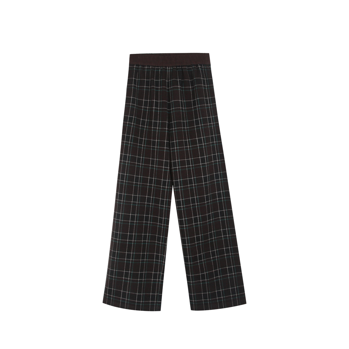 【吱吱专属】259059-小莹 秋季新品复古格纹高腰显瘦磨毛直筒休闲裤