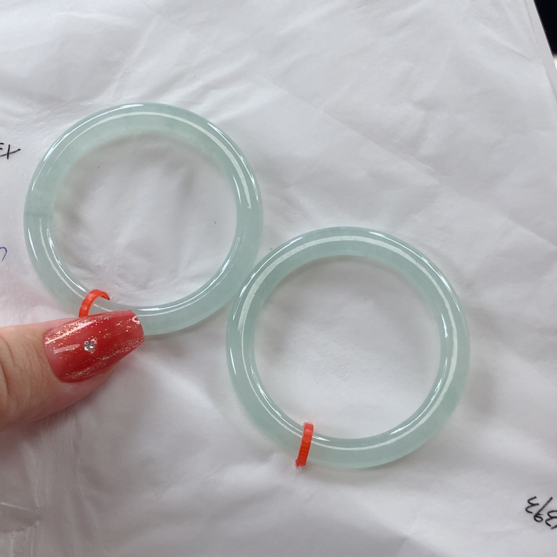 翡翠手镯未镶嵌童镯一对