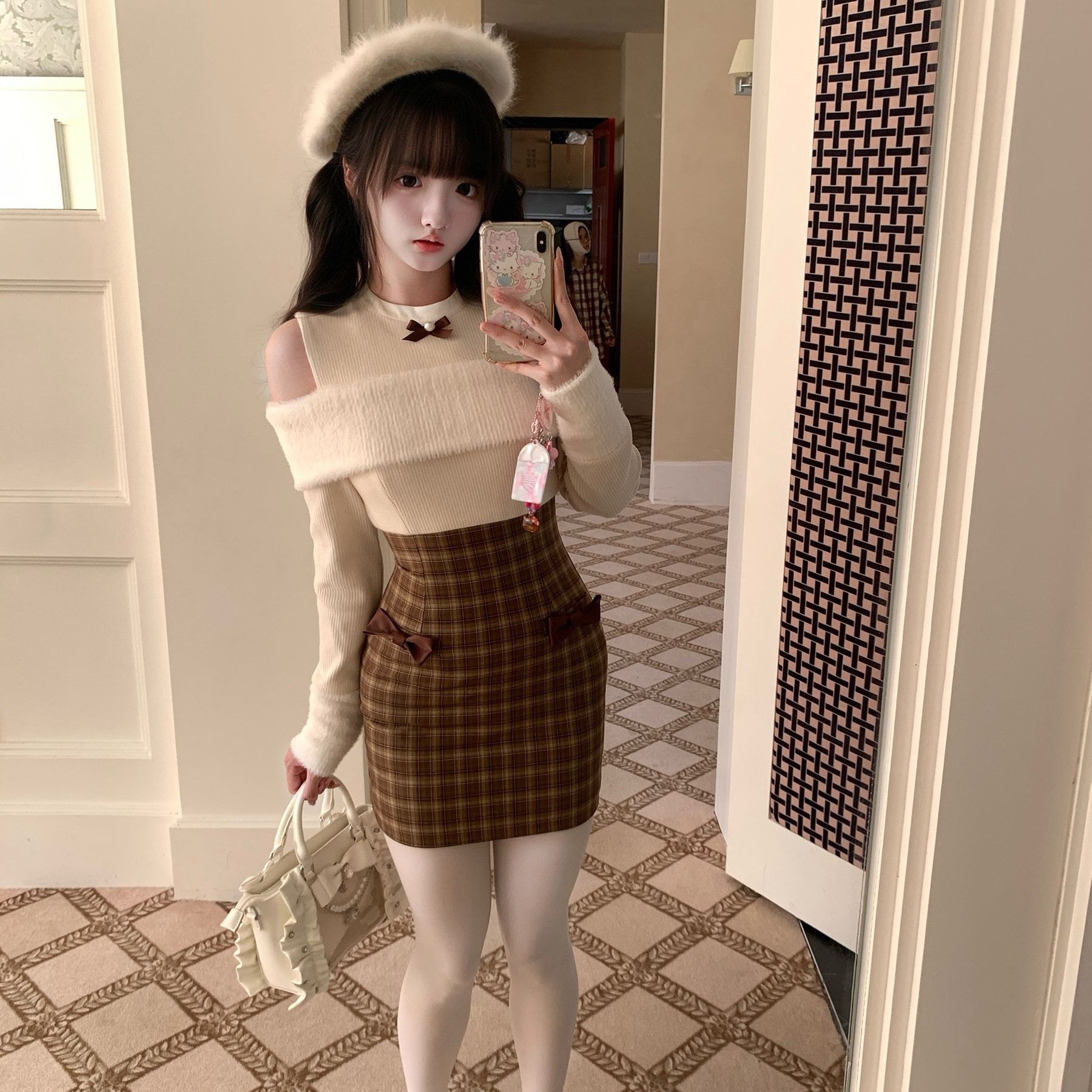 森女原创 迷路小羊 日系风厚款拉链连衣裙百搭秋冬显瘦气质