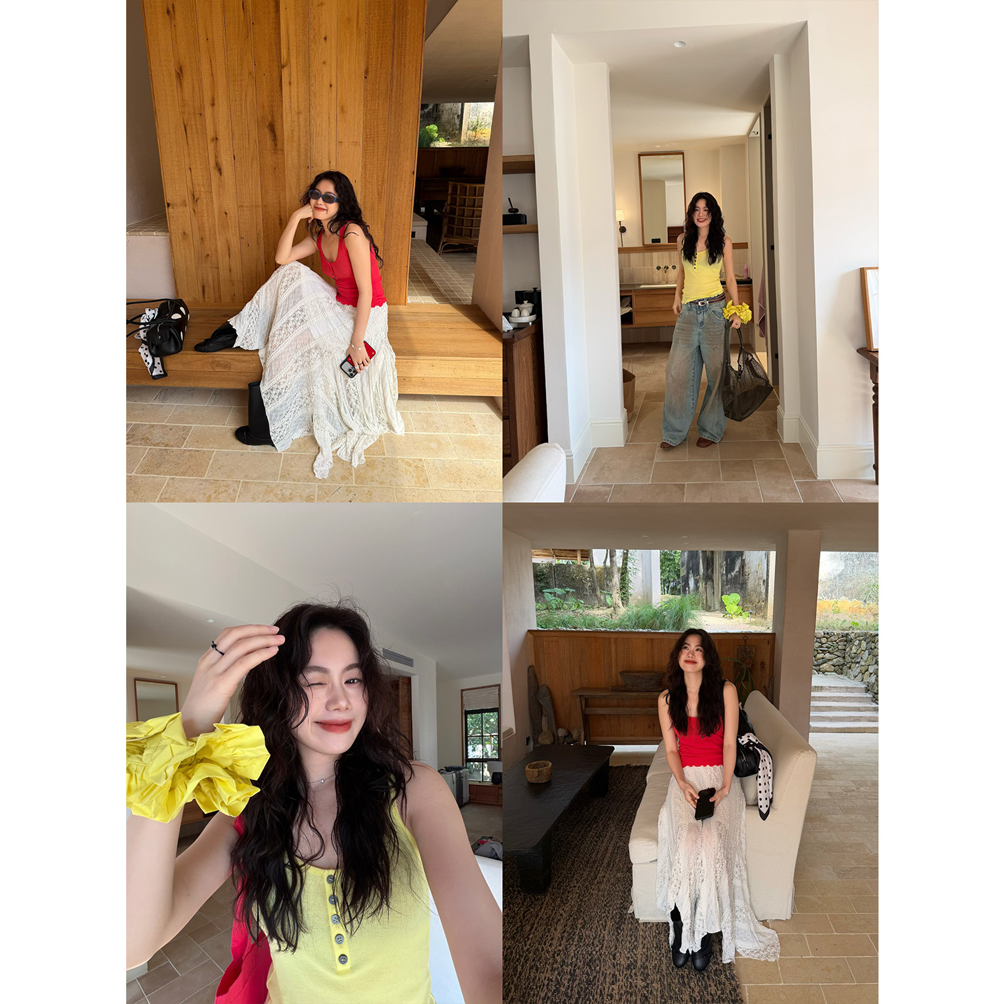 Seyora【棉棉背心】100%棉针织修身显瘦U领无袖背心 D40703SY61