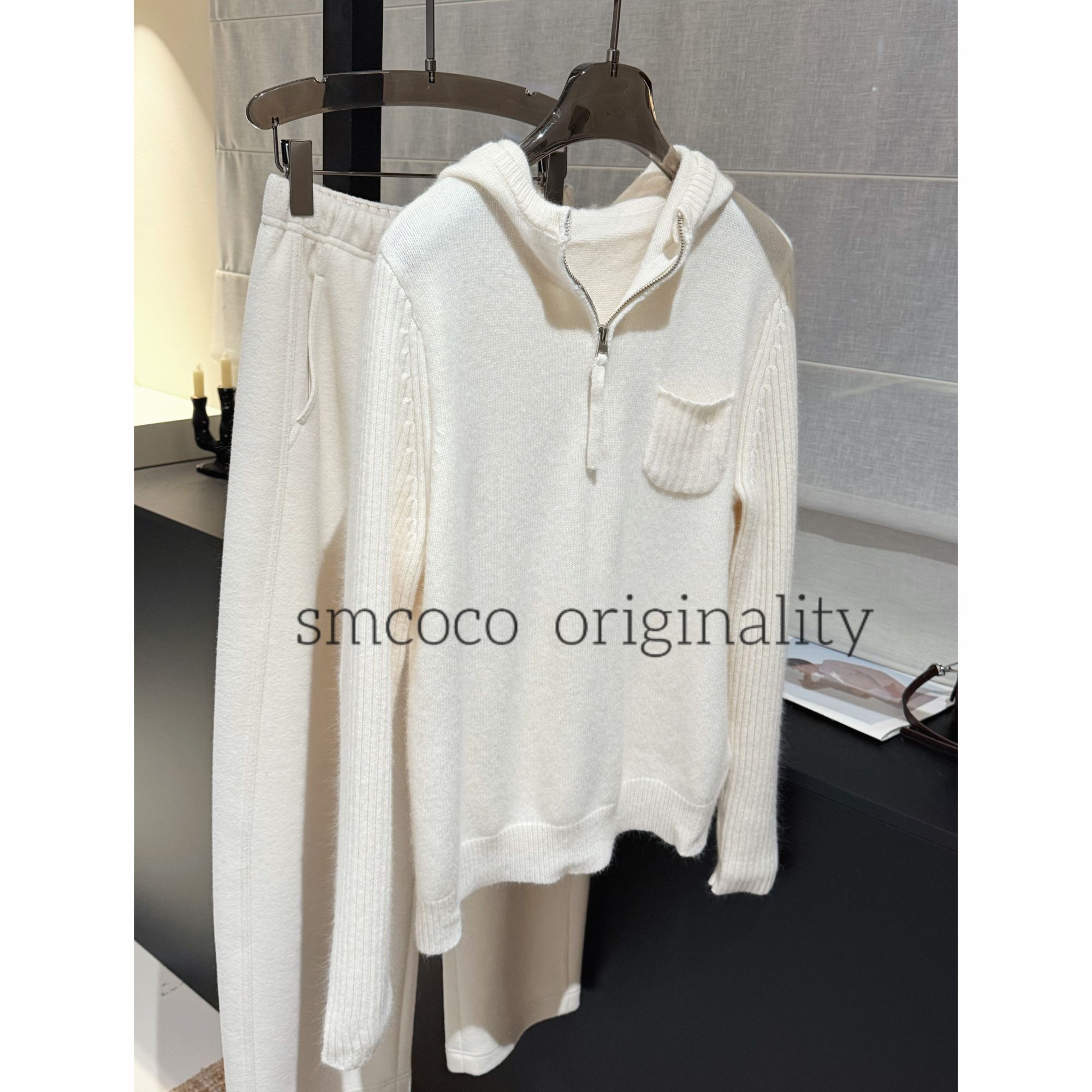 【秋冬新款】连帽口袋基础气质显瘦休闲轻奢羊毛针织衫ZG1249
