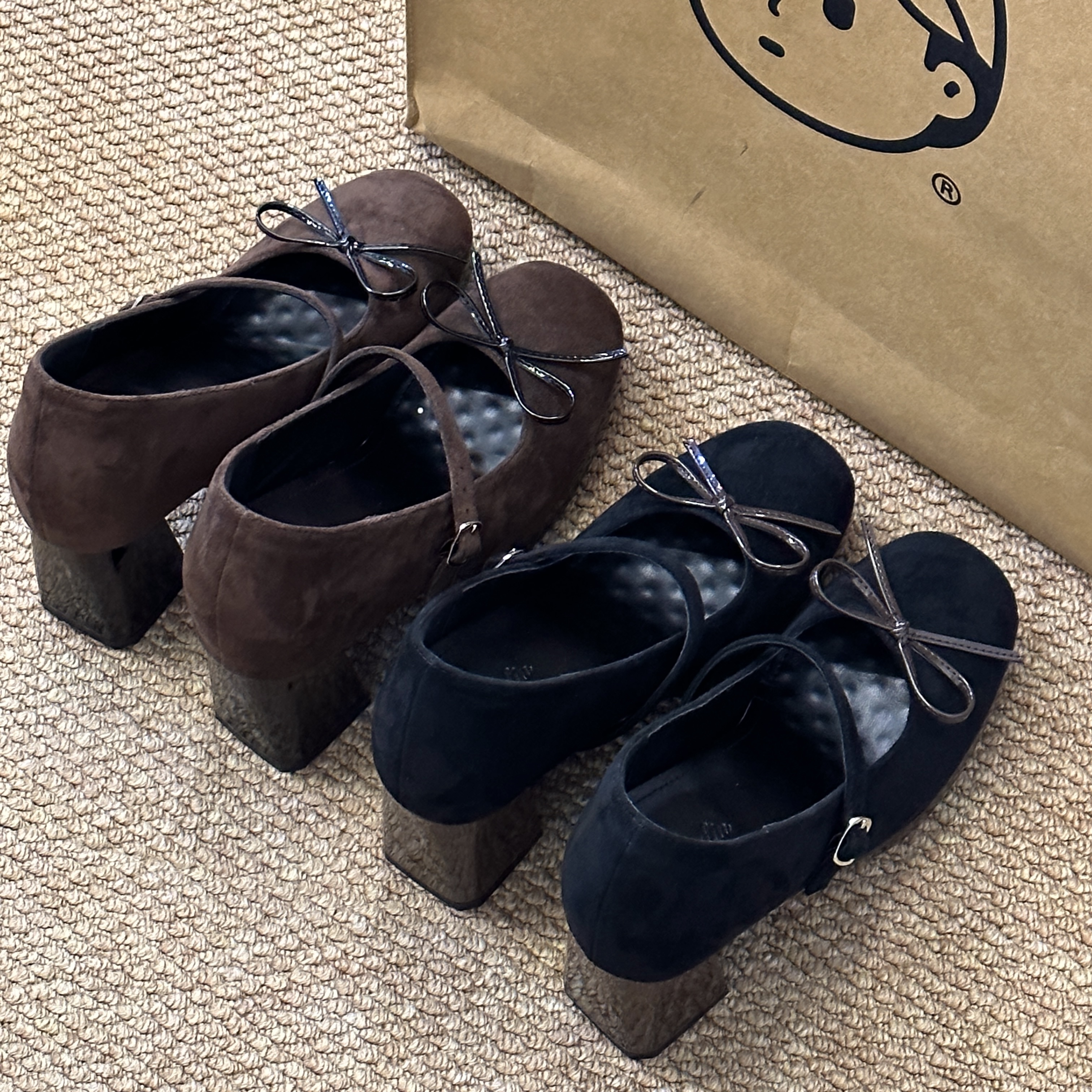 晚睡兰•内增高11cm防水台玛丽珍秋冬蝴蝶结鞋芭蕾鞋口温柔单鞋女