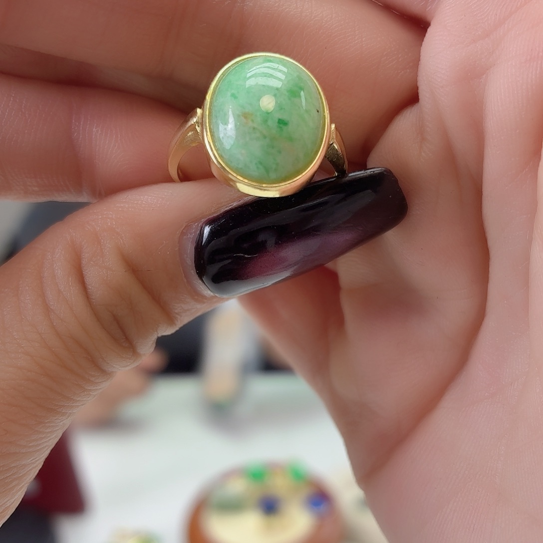 翡翠银S925镶嵌戒指翡翠