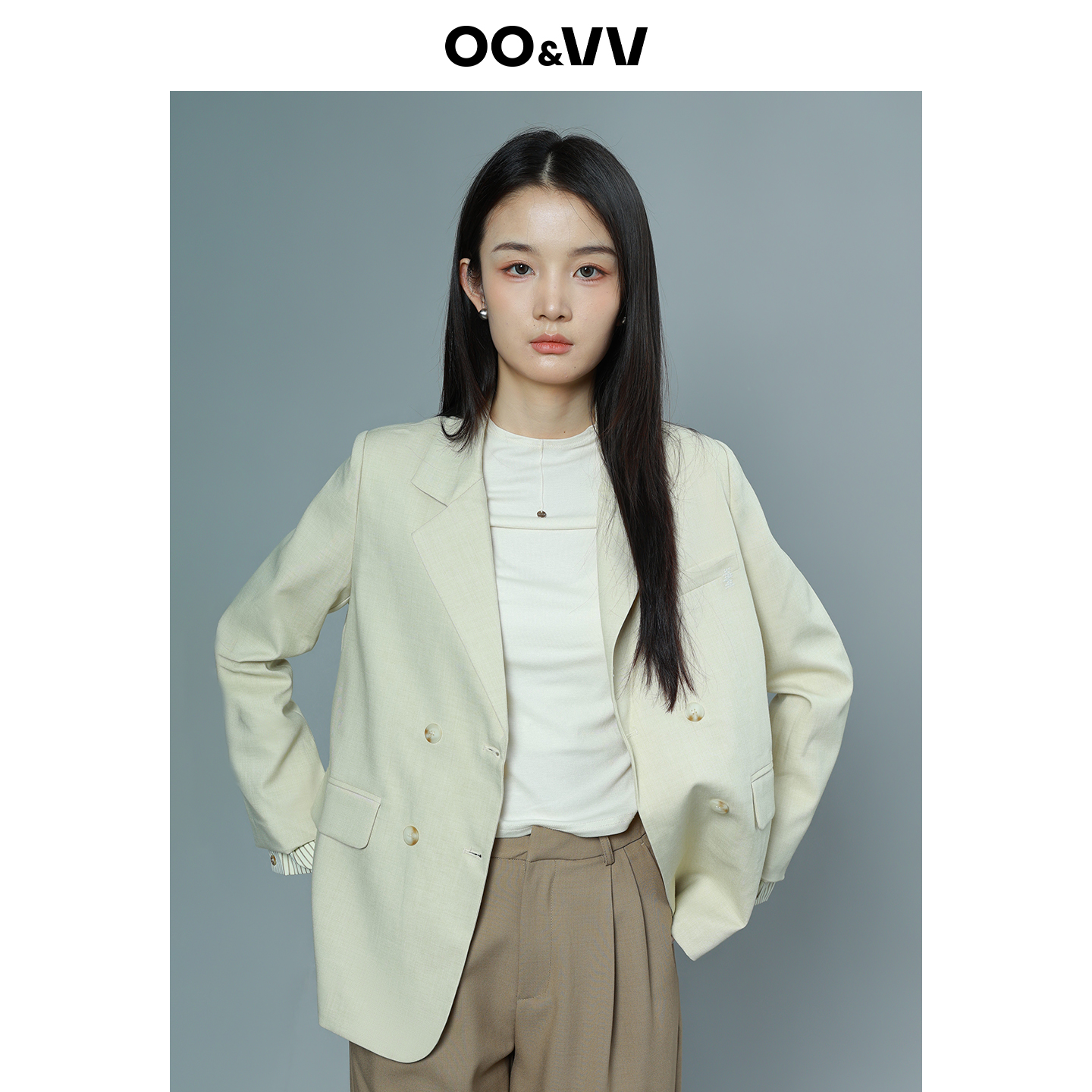 OO&VV时尚洋气休闲西装外套女2025秋季新款高级感短款上衣
