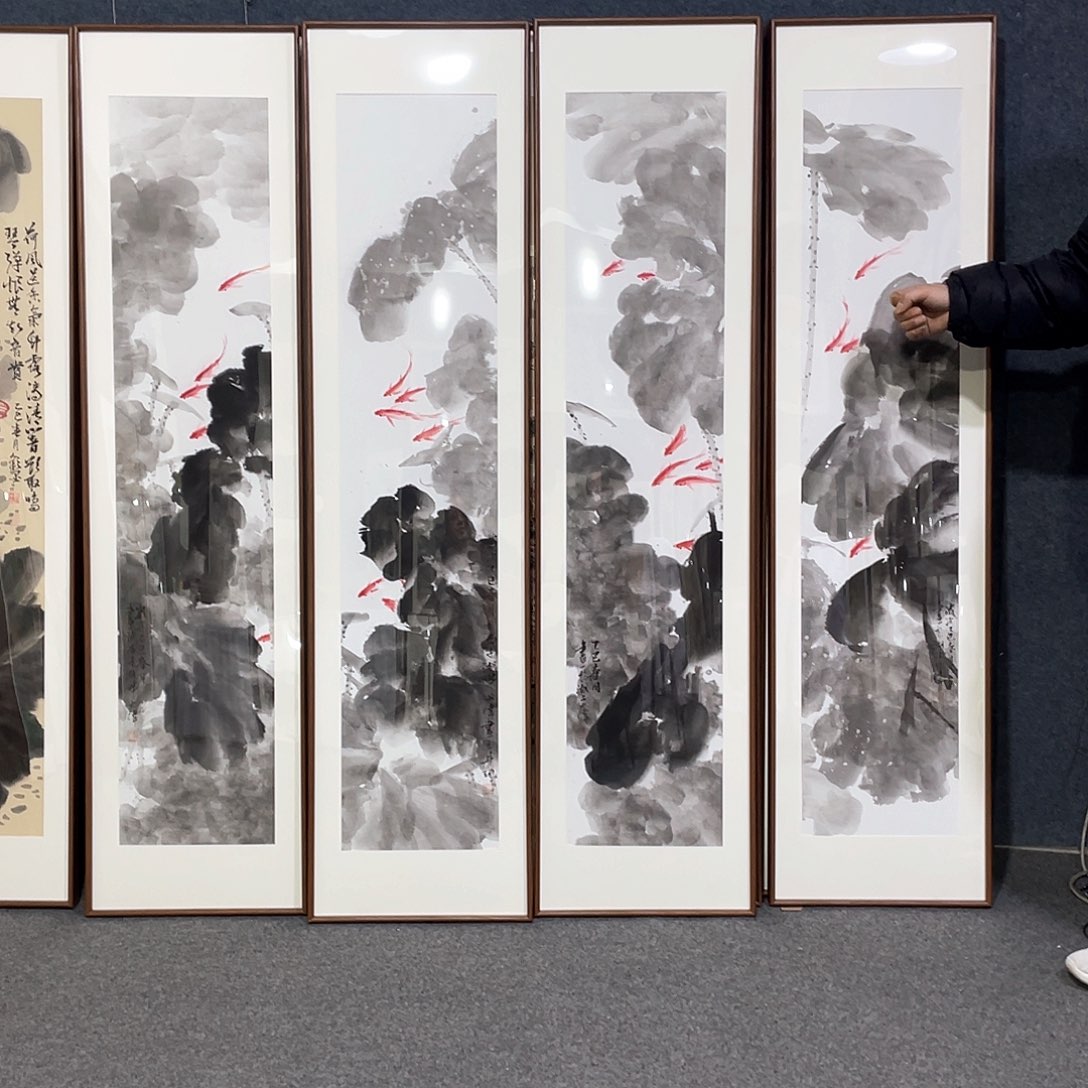 国画手绘画作品带框