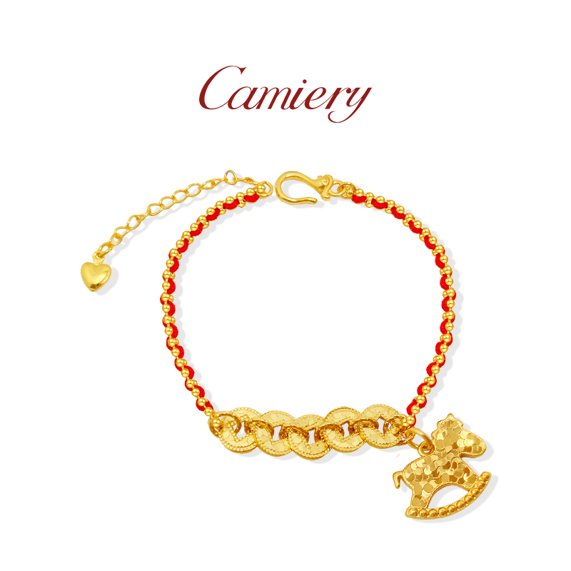  CAMIERY/卡美瑞 新中式轻奢碎碎冰五帝钱木马手链MoMo