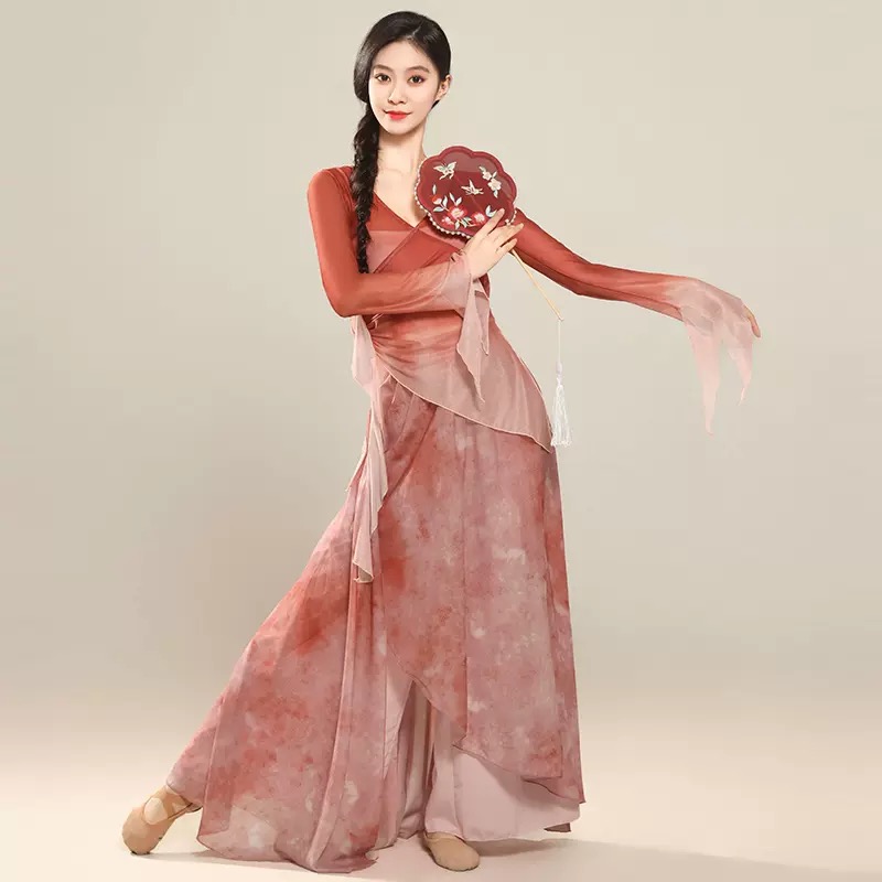 古典舞服身韵渐变网纱纱衣女飘逸练功服中国舞舞蹈演出服