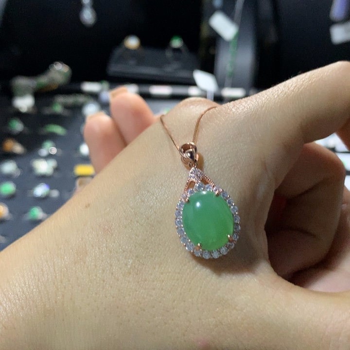 翡翠银S925镶嵌戒指