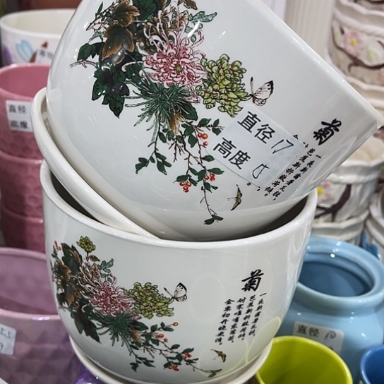 多肉绿植陶瓷花盆9.9包邮，有孔