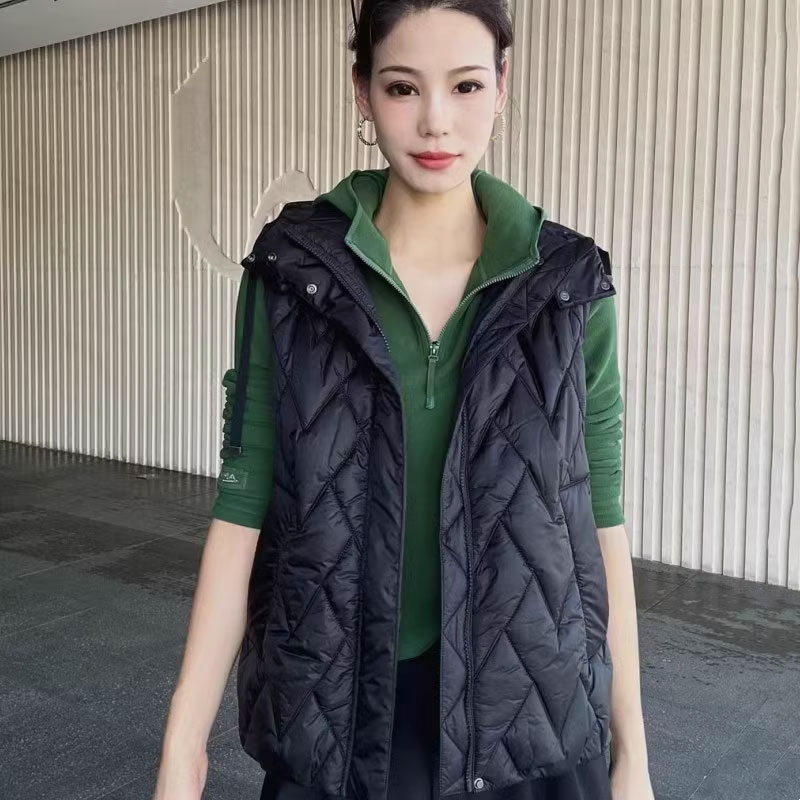 {专柜正品}商场同款2025秋冬百搭宽松棉服连帽保暖马甲外套540074