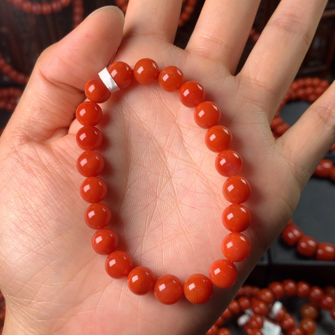 南红玛瑙手链未镶嵌眯****g8m手链糖