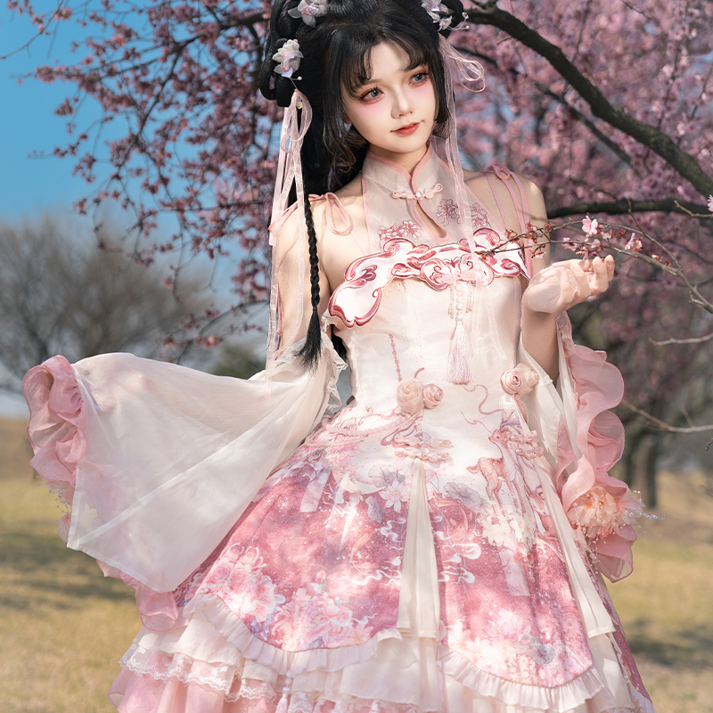 酿花宴中华风可爱粉色JSK樱洛芙lolita原创夏日甜美