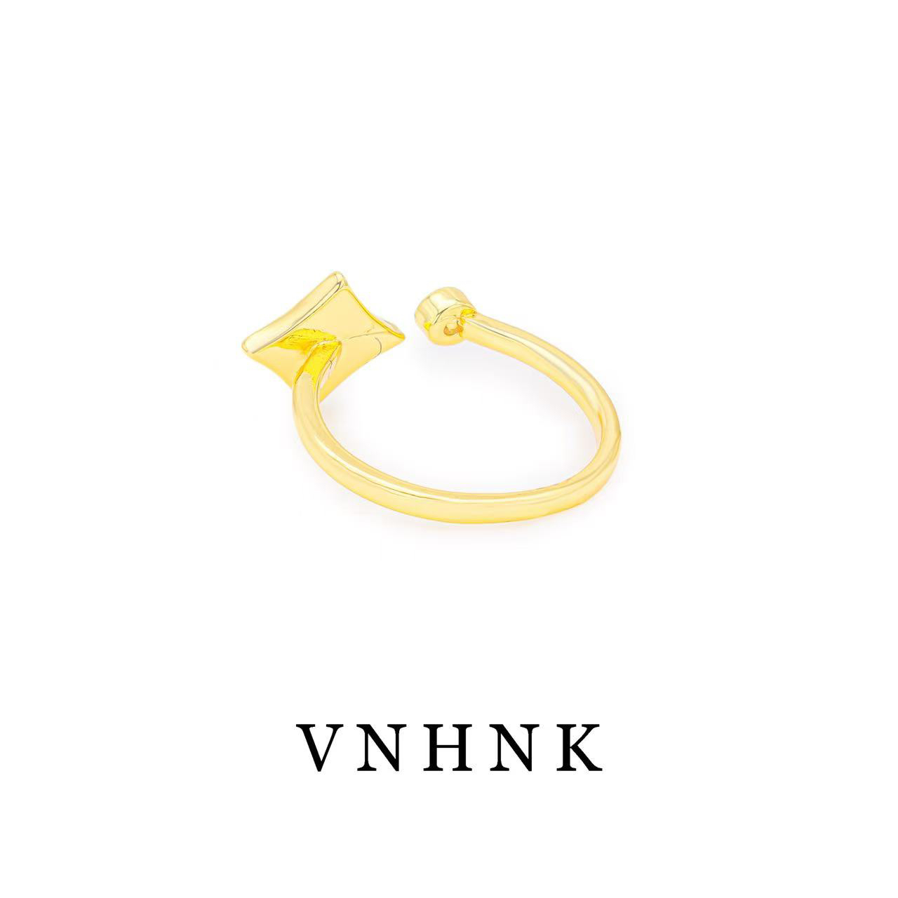 铜合金合成锆石戒指 美可儿   T866   金色 百搭简约戒指