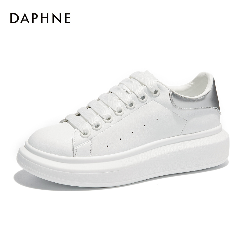Daphne/达芙妮琥珀流光小白鞋女2025爆款厚底增高时尚潮流女鞋