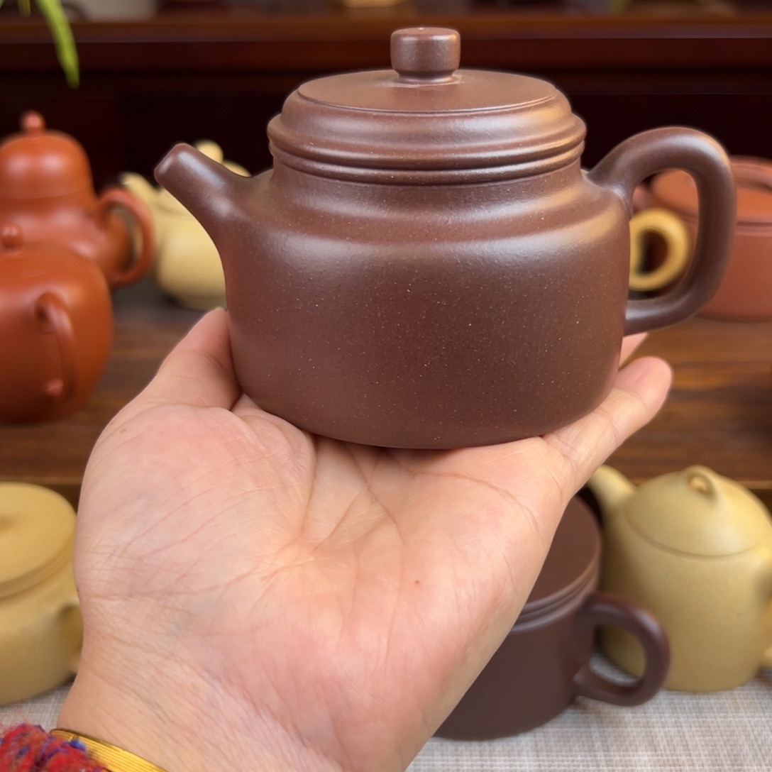 茶壶紫砂紫泥德钟全手220cc