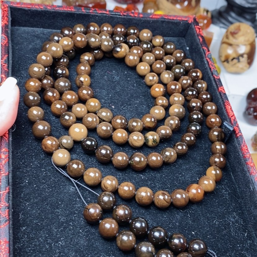 【闪购商品】琥珀（根珀）手串未镶嵌老矿老油根108,收藏品