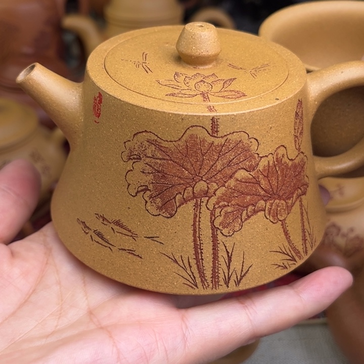 原矿黄金段刻绘柱础精工半手230c c
