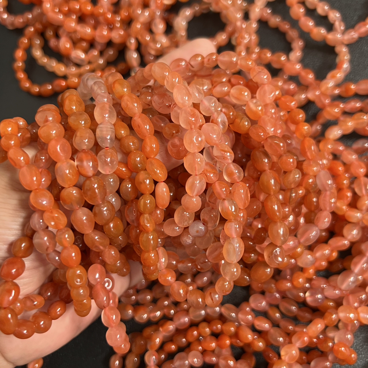 南红单圈7-8mm时尚轻奢百搭串珠冰红（多样性发货2条）手工