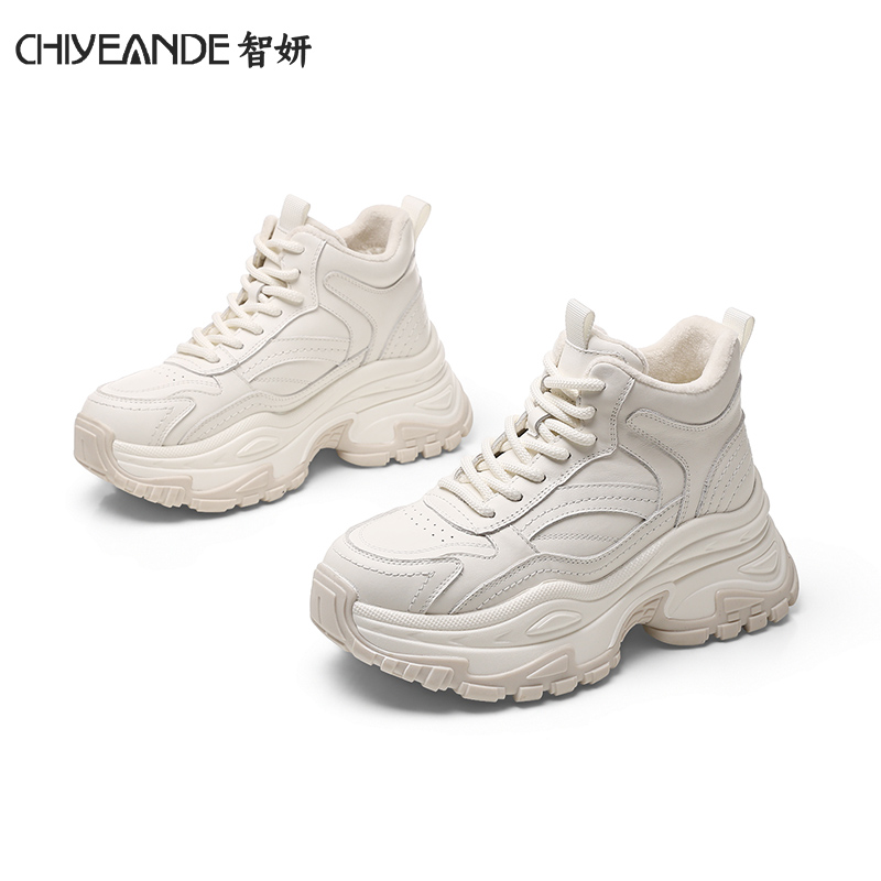 厚底加绒老爹鞋2025新款秋冬季网红爆款百搭休闲运动鞋ins潮25101