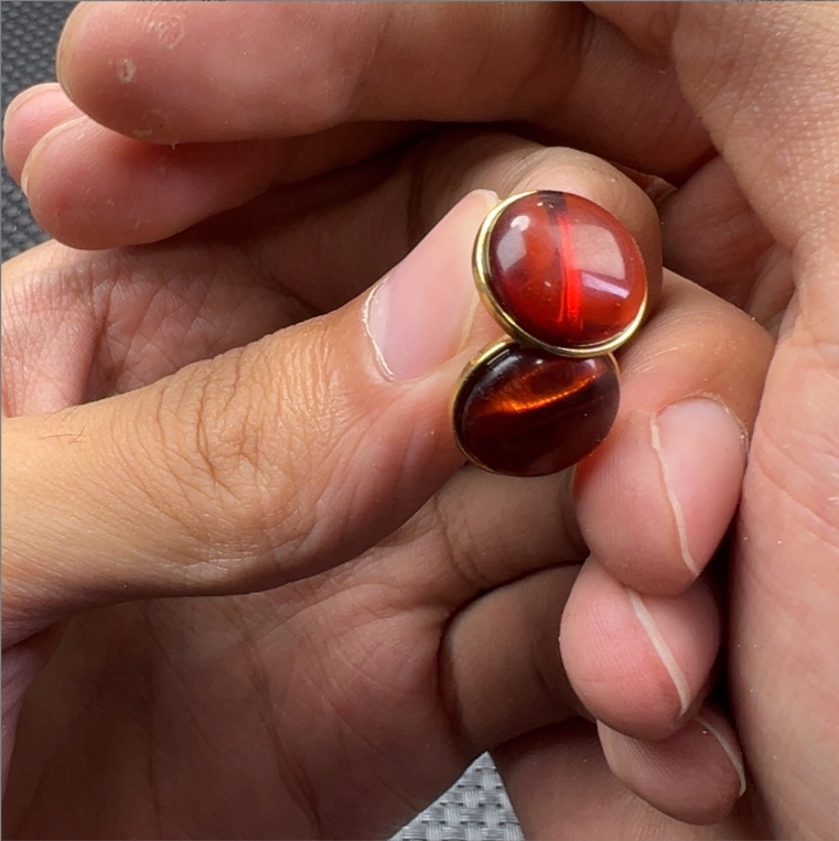 琥珀耳钉多样性拍一发一