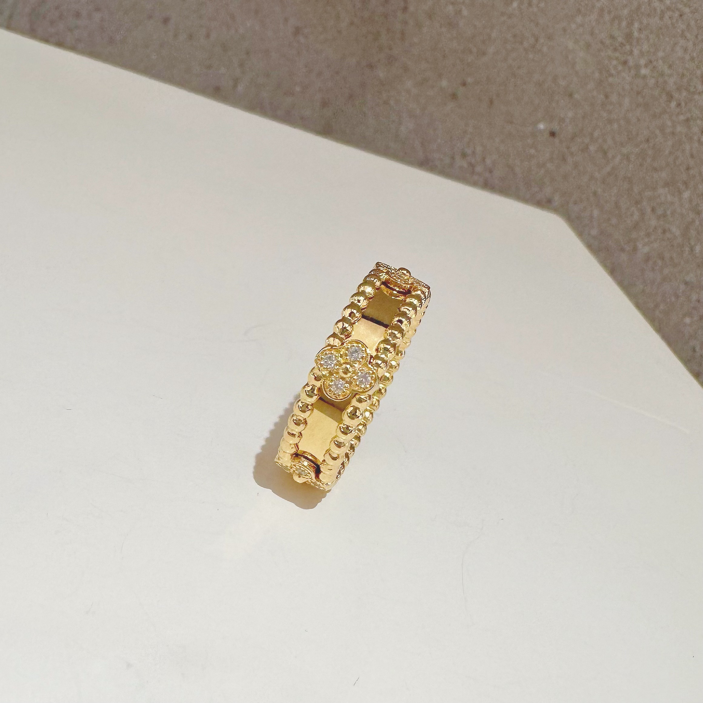 18K金 万花筒戒指 浅金色设计感轻奢风高级大气 百搭精致时尚戒指